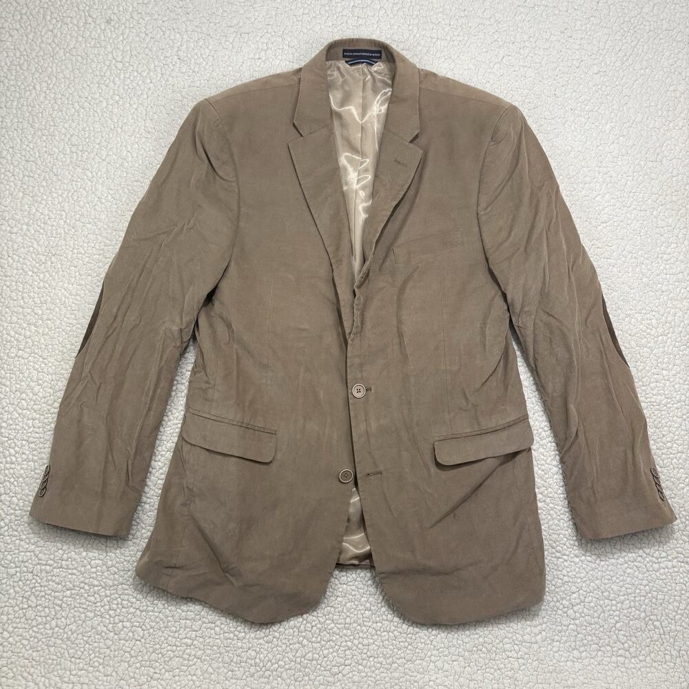 Tommy Hilfiger L42 Corduroy Blazer Sports Coat Suede Elbow Patches Tan Camel